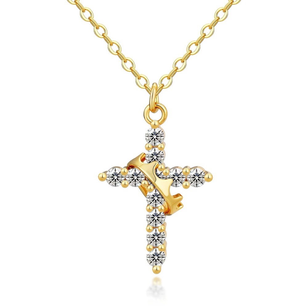 Dainty Gold Cross Pendant Necklace